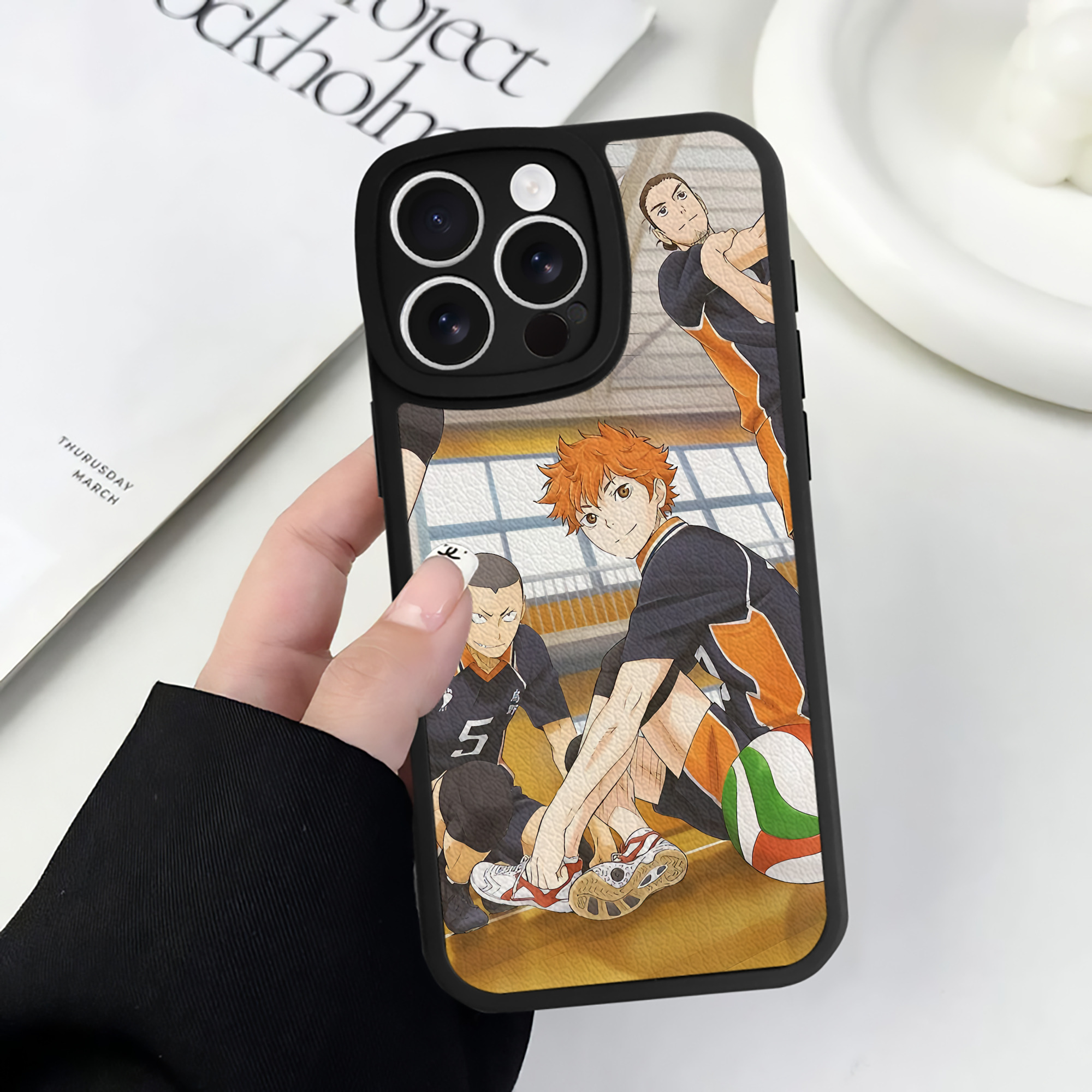 （画像用） ハイキュー!! Haikyu!! 【iPhone 16シリーズ対応】シリコンスマホケース（レザー調） 材質：シリコン